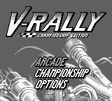V-Rally Championship Edition title screen for GameBoy